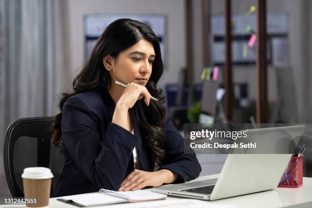 business woman at office, stock photo - women of india stock pictures, royalty-free photos & images