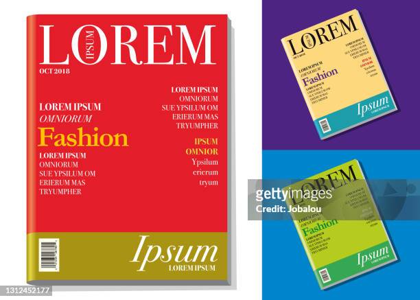 ilustraç�ões, clipart, desenhos animados e ícones de modelo de capa de revista - lorem ipsum