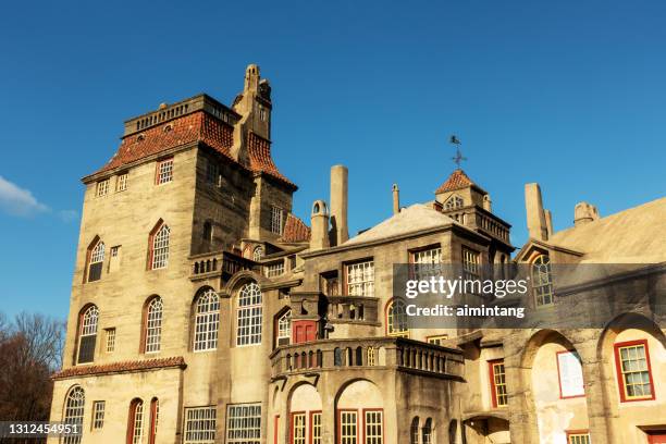 fonthill castle at sunrise - doylestown stock pictures, royalty-free photos & images