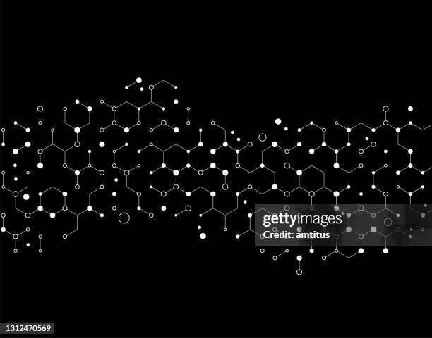 ilustrações, clipart, desenhos animados e ícones de padrão de ligações moleculares - complex