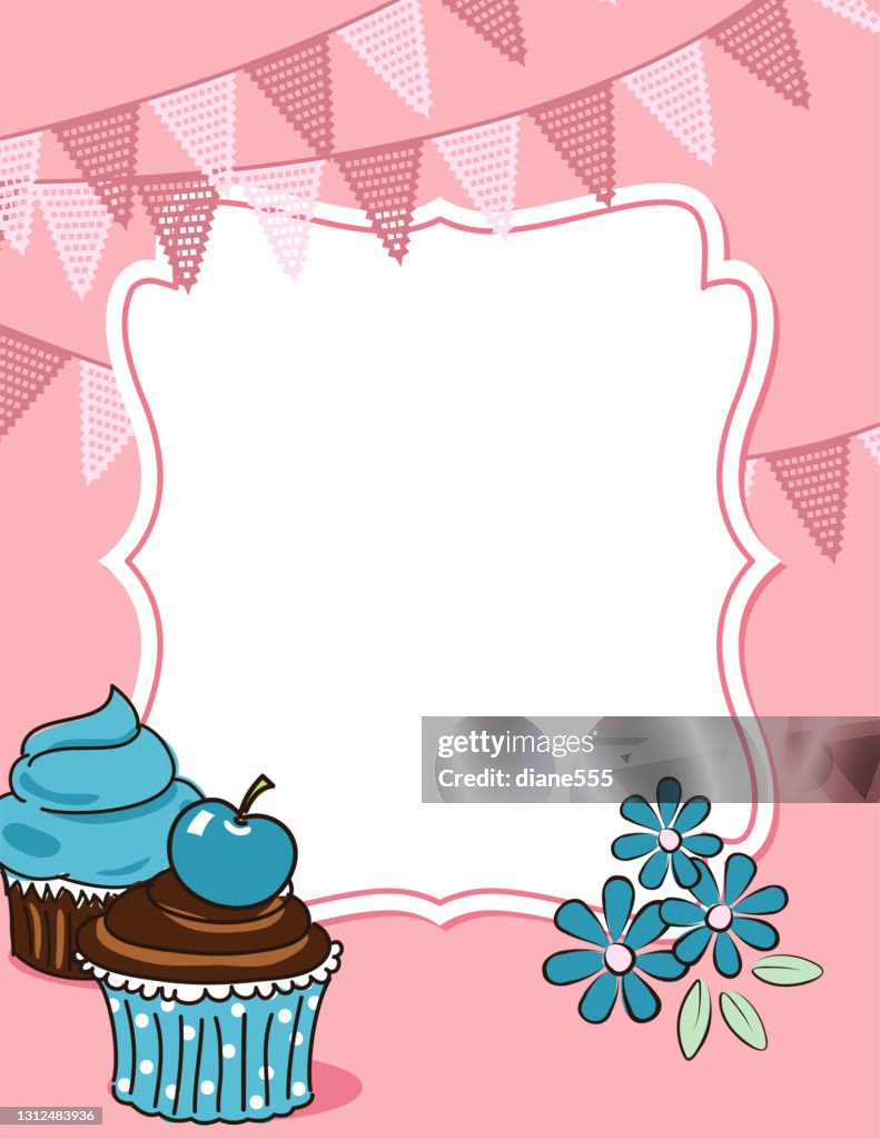 cute-cupcake-party-invitation-template-high-res-vector-graphic-getty-images for Cupcake Birthday Invitations Free Printable Cute Cupcake Party Invitation Template High-Res Vector Graphic - Getty Images for Cupcake Birthday Invitations Free Printable