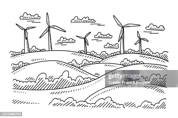 Wind Power Drawing Wind Turbine Drawing Photos and Premium High Res Pictures - Getty Images