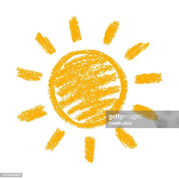 sun - crayon drawing stock illustrations