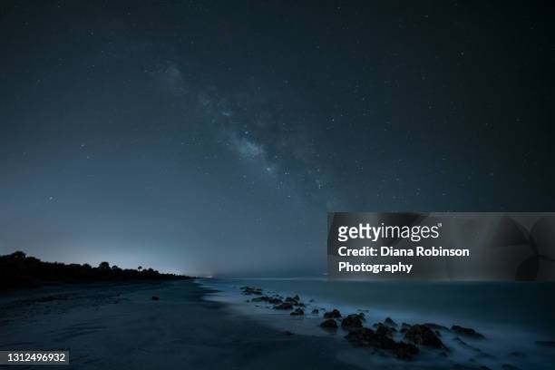 the milky way over caspersen beach near south venice, florida - gulf coast states stock pictures, royalty-free photos & images