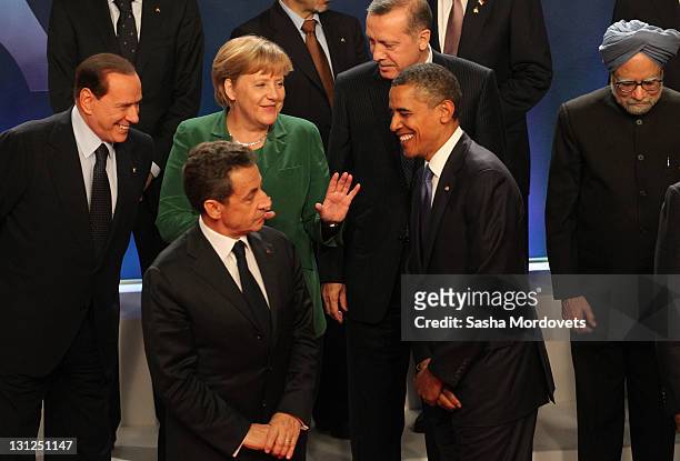 Italian Prime Minister Silvio Berlusconi, Nicolas Sarkozy, German Chancellor Angela Merkel, Turkish Prime Minister Tayyip Erdogan,U.S.President...