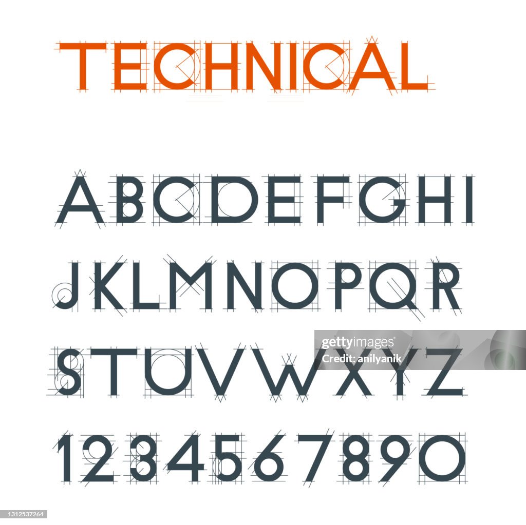 Technical Drawing Lettering Design Hand Drawn Typography