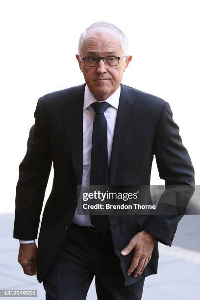 Former Prime Minister of Australia Malcom Turnbull attends the State Funeral for Carla Zampatti at St Mary's Cathedral on April 15, 2021 in Sydney,...