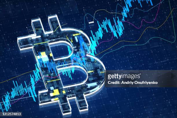 bitcoin sign stock market data. - bitcoin stock pictures, royalty-free photos & images