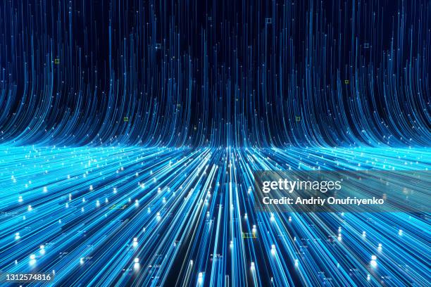abstract flowing data ramp. - blockchains finance review foto e immagini stock