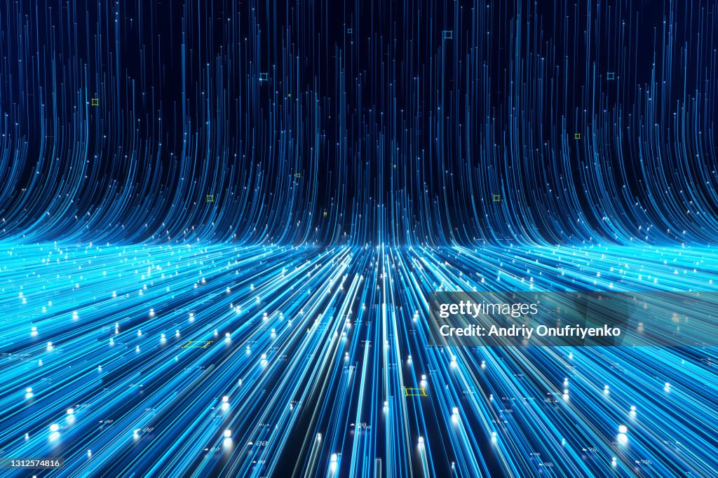 Abstract flowing data ramp.
