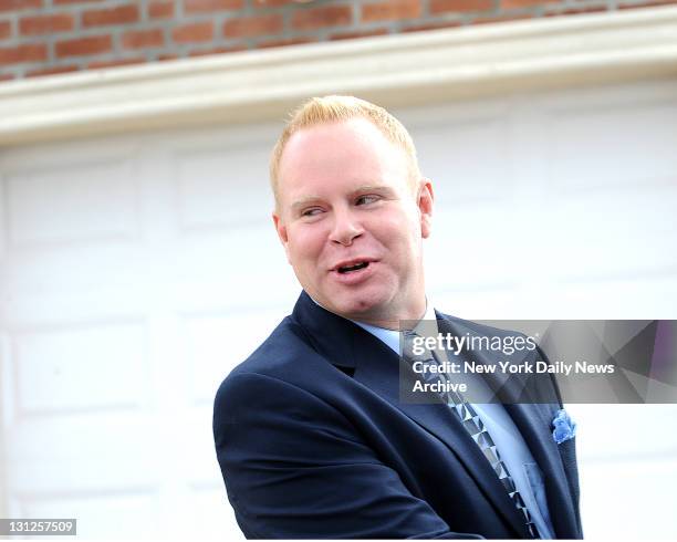 Steven Slater, the JetBlue flight attendant whose meltdown on the tarmac at JFK airport has made him a folk hero, leaves his house in Rockaway Beach.