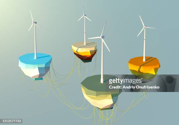 Networked wind turbines on different kinds of habitats