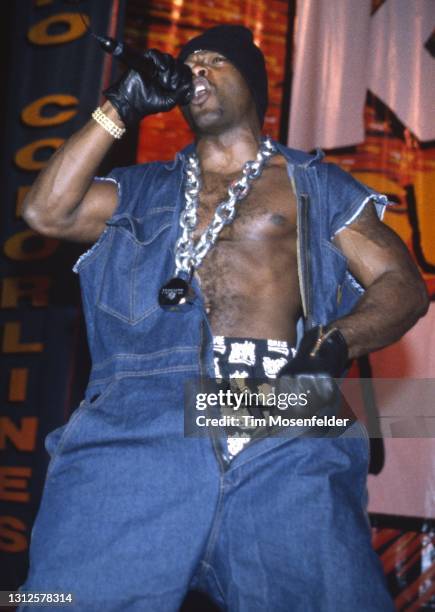 Treach of Naughty By Nature performs during KMEL Summer Jam at Shoreline Amphitheatre on August 11, 1995 in Mountain View, California.