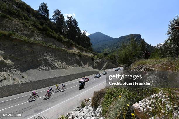 Alex Dowsett of United Kingdom and Team Israel Start-Up Nation, Ziga Jerman of Slovenia and Team Androni Giocattoli - Sidermec, Mirco Maestri of...