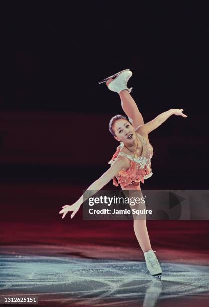 Michelle Kwan of the United States performs a Camel spin during the Parade of Champions at the ISU World Figure Skating Championships on 24th March...