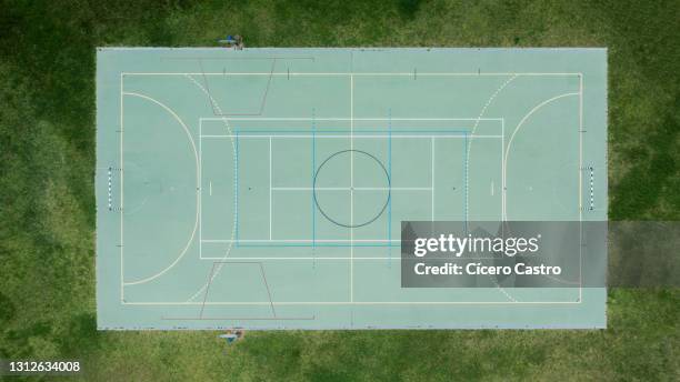 aerial multi sport field - soccer field above stock pictures, royalty-free photos & images