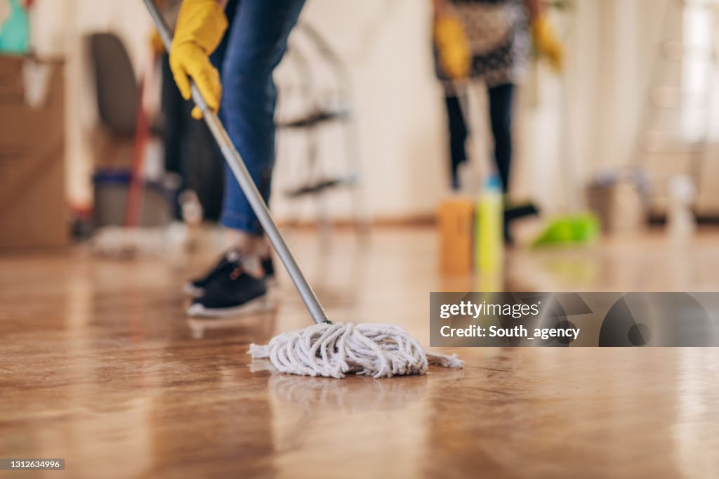 Mopping the floor