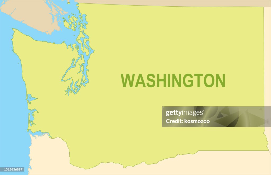 Flat Map Of Washington High-Res Vector Graphic - Getty Images
