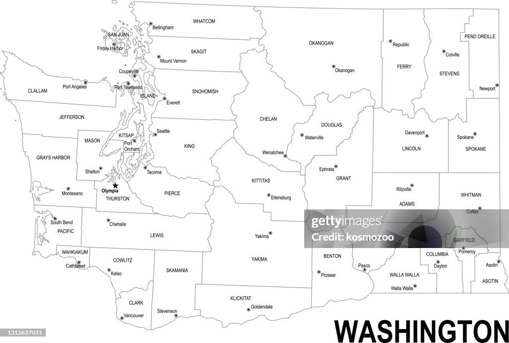 Outline map of Washington