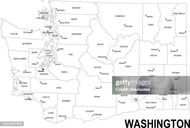 outline map of washington - washington state outline stock illustrations