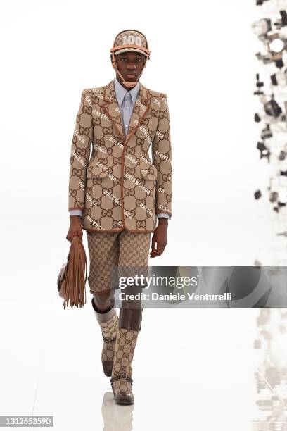 Look 91 from Gucci Aria collection on April 15, 2021 in Rome, Italy.