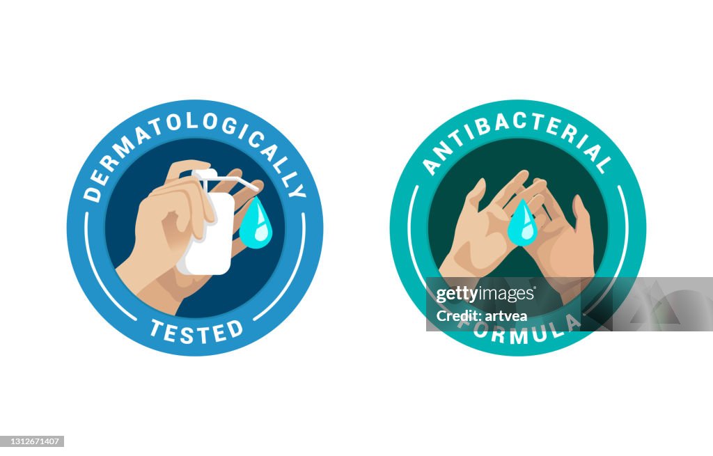 Water Drop Label Dermatologically Tested Label With Water Drop High-Res Vector Graphic ...