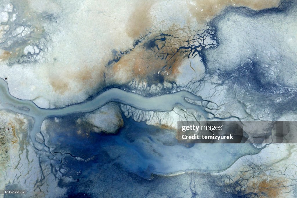 Vista aérea de hermosas formas y texturas naturales
