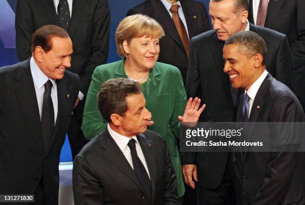 Italian Prime Minister Silvio Berlusconi, Nicolas Sarkozy, German Chancellor Angela Merkel, Turkish Prime Minister Tayyip Erdogan, U.S.President...
