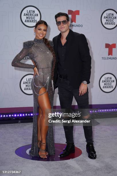 Zuleyka Rivera and Danilo Carrera attend the 2021 Latin American Music Awards at BB&T Center on April 15, 2021 in Sunrise, Florida.