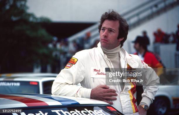 Mark Thatcher prior to racing in celebrity race, April 3, 1982 in Long Beach, California.