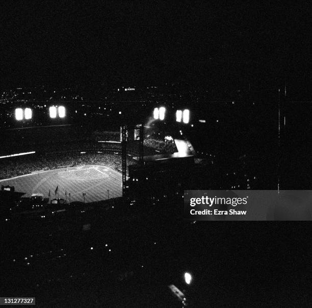 General view of Busch Stadium during Game One of the MLB World Series between the Texas Rangers and the St. Louis Cardinals on October 19, 2011 in St...