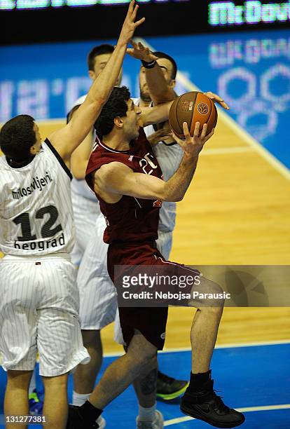 Tornike Shengelia, #20 of Belgacom Spirou Basket in action during the 2011-2012 Turkish Airlines Euroleague Regular Season Game Day 3 between...
