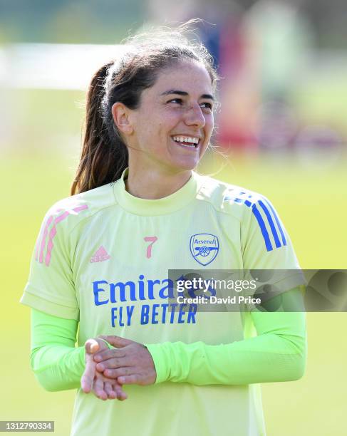 Danielle van de Donk of Arsenal during the Arsenal Women's training session at London Colney on April 16, 2021 in St Albans, England.