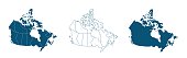 Simple map of Canada vector drawing. Mercator projection. Filled and outline