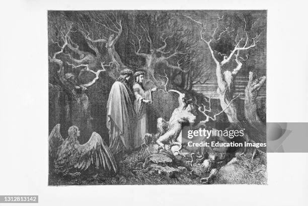 Gustave Dore, The Divine Comedy, La Divina Commedia, Inferno, canto XIII, v. 33, print etching, .