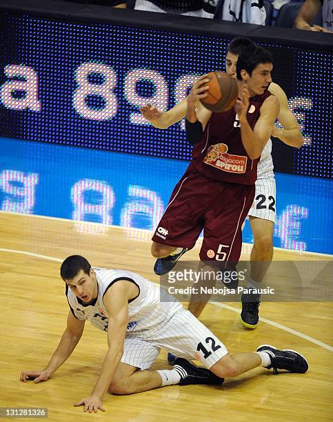 Jiri Welsch, #5 of Belgacom Spirou Basket in action during the 2011-2012 Turkish Airlines Euroleague Regular Season Game Day 3 between Partizan mt:s...