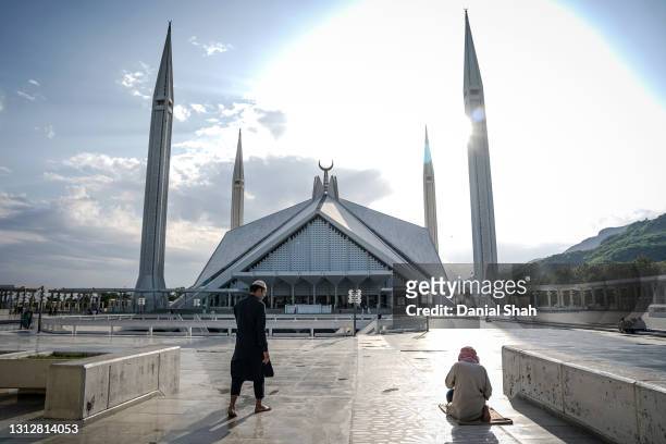 Muslims arrive to pray at a mosque on April 15, 2021 in Islamabad, Pakistan. Pakistan began observing the Islamic holy month Ramadan as the...