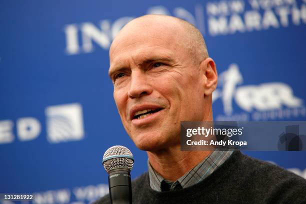 Mark Messier attends a press conference at Marathon Pavilion in Central Park on November 3, 2011 in New York City.