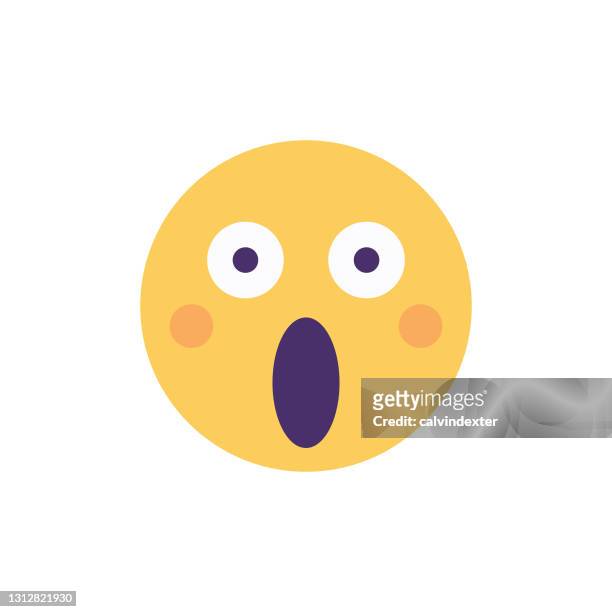 emoticon cute design - surprise emoji stock illustrations