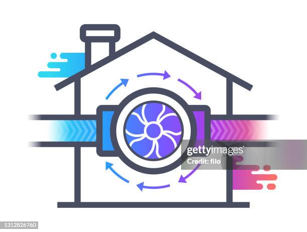 通風空氣迴圈暖通空調建築符號概念 - air duct 幅插畫檔、美工圖案、卡通及圖標