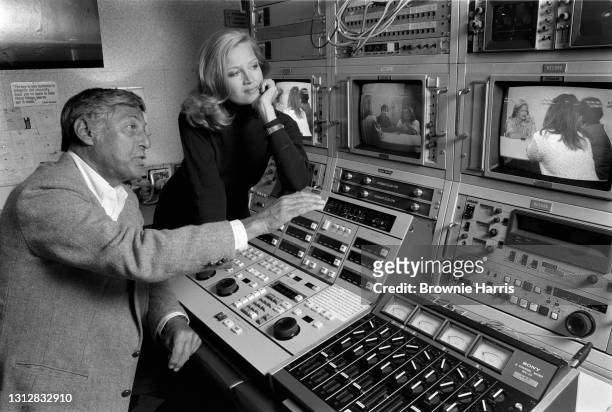 View of American television producer Don Hewitt and broadcast journalist Diane Sawyer, both with the CBS show '60 Minutes,' New York, New York,...