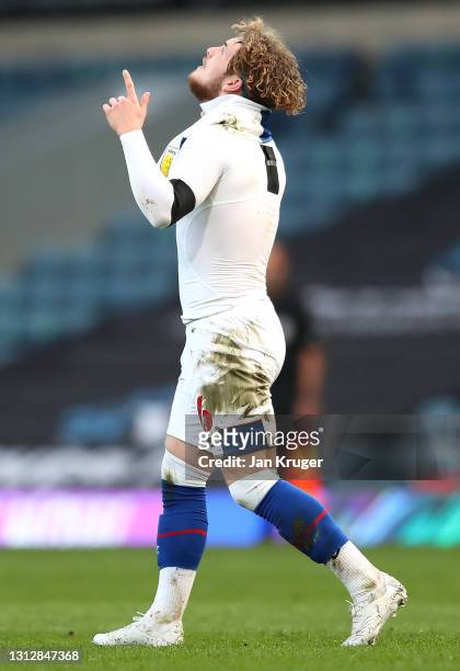 Harvey Elliott of Blackburn Rovers celebrates scoring the second goal during the Sky Bet Championship match between Blackburn Rovers and Derby County...