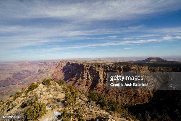 View from Navajo Point at the south rim of the Grand Canyon on January 10, 2021 in Grand Canyon Village, Arizona.