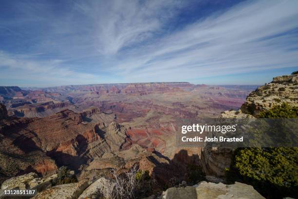 View from Navajo Point at the south rim of the Grand Canyon on January 10, 2021 in Grand Canyon Village, Arizona.