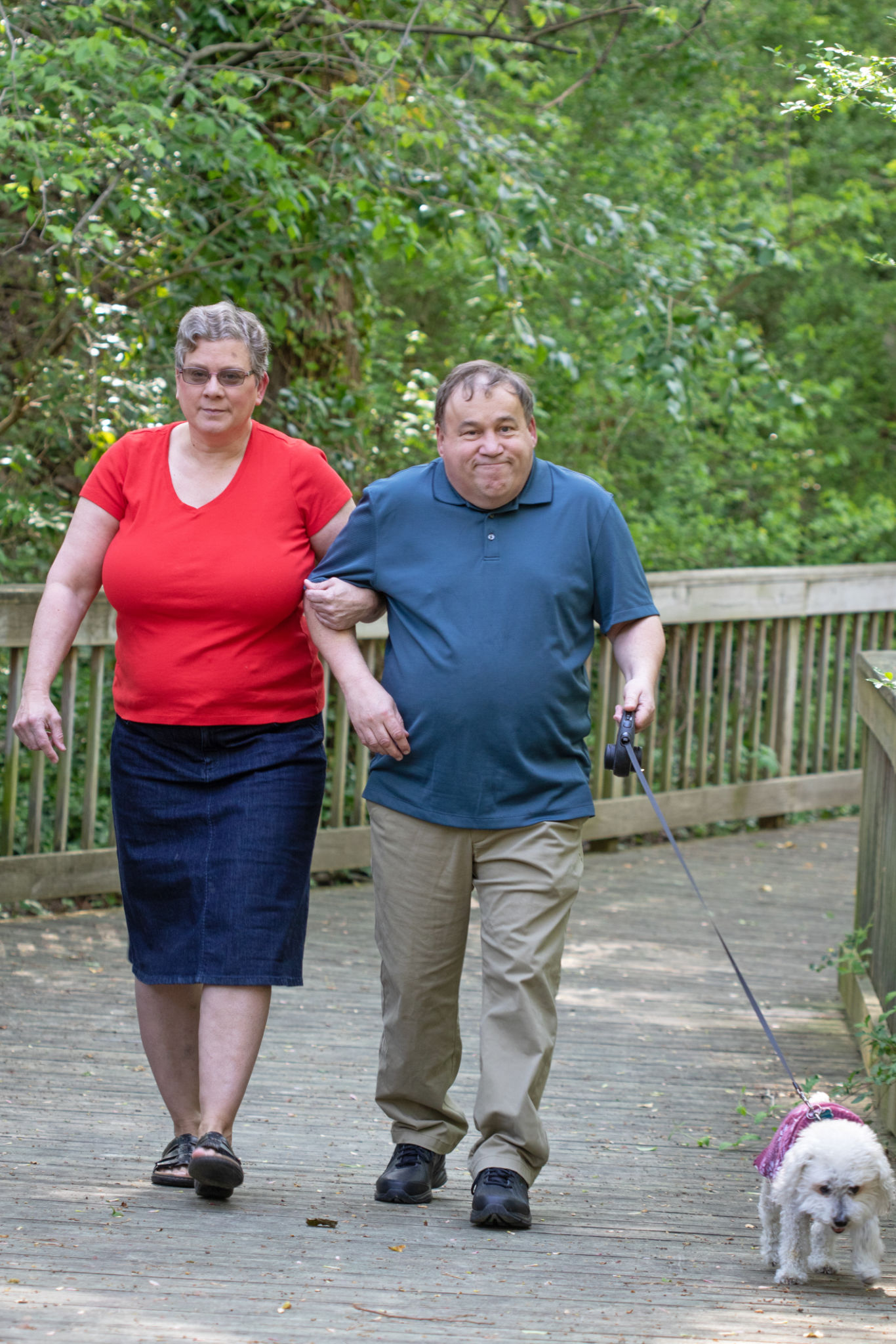 Autistic man and caretaker Autistic man and caretaker