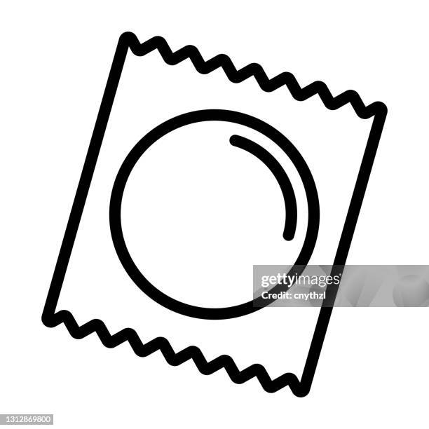 condom line icon, outline symbol vector illustration - rubber stock illustrations