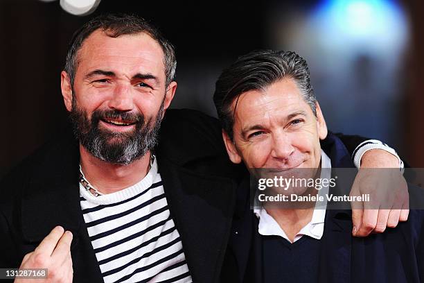 Lele Vannoni and Rodolfo Corsato attend the Officine Artistiche during the 6th International Rome Film Festival at Auditorium Parco Della Musica on...