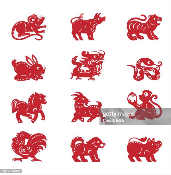 stockillustraties, clipart, cartoons en iconen met chinese dierenriem - chinese new year