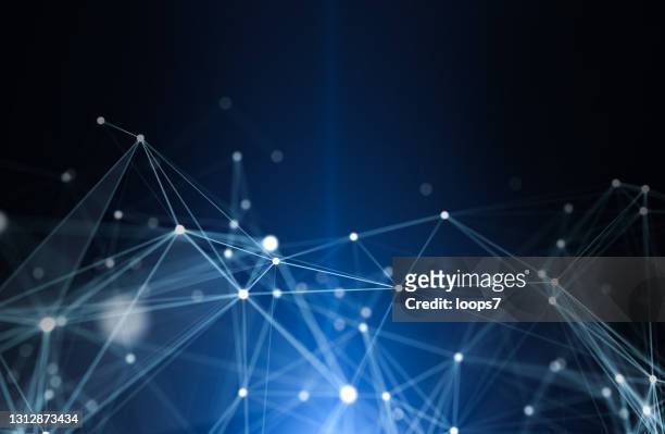 digital connections network futuristic background with copy space - digital stock illustrations