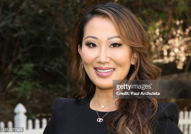 Doctor / Reality TV Personality Dr. Tiffany Moon visits Hallmark Channel's "Home & Family" at Universal Studios Hollywood on April 16, 2021 in...